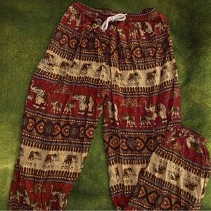 terracotta elephant harem pants